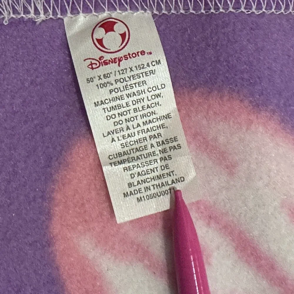 Vintage Disney Fairies Tinkerbell Fleece Throw Blanket 50x60 purple pink flower